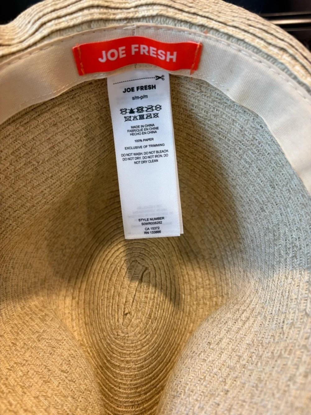 Joe Fresh Beige Straw Hat with Red Label
